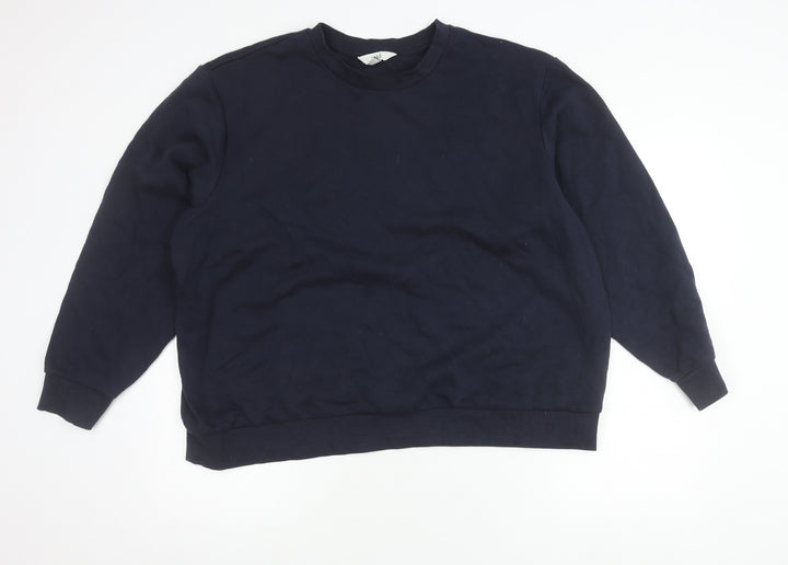 Marks and Spencer Womens Blue XL Pullover Sweatshirt Cotton Blend