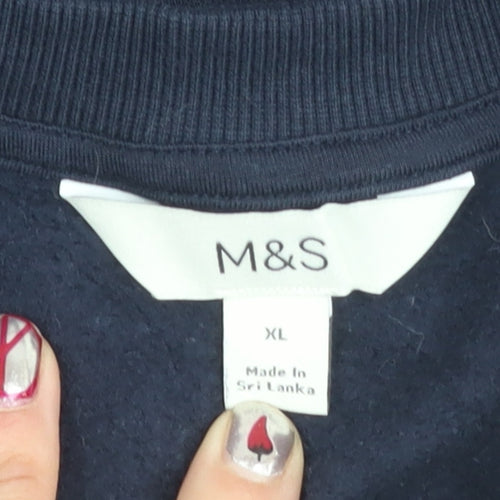 Marks and Spencer Womens Blue XL Pullover Sweatshirt Cotton Blend