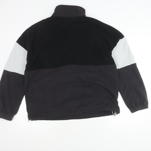 Marks and Spencer Womens Black Grey Fleece Sweatshirt Size 12 1/2 Zip