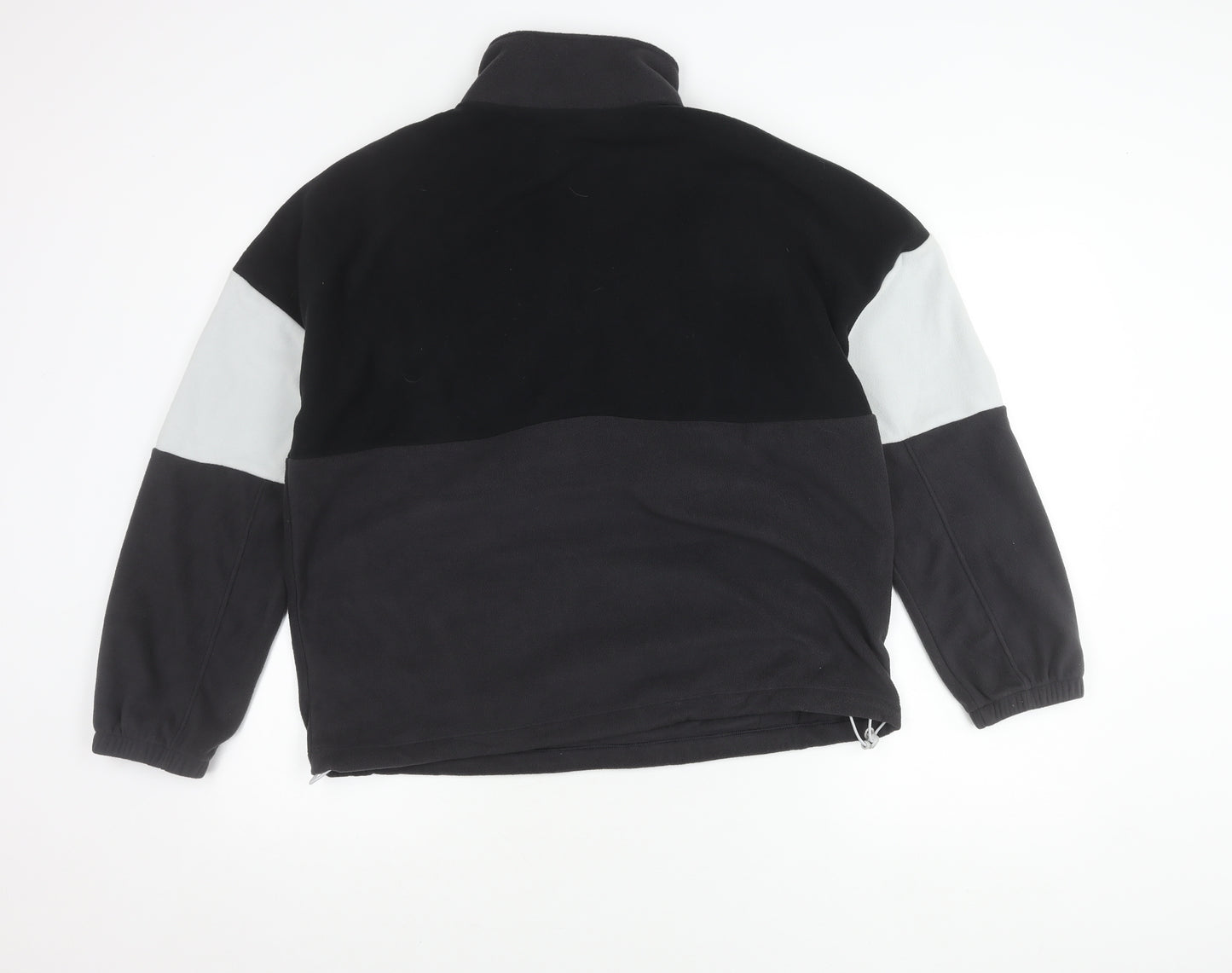 Marks and Spencer Womens Black Grey Fleece Sweatshirt Size 12 1/2 Zip