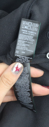 Marks and Spencer Womens Black Grey Fleece Sweatshirt Size 12 1/2 Zip