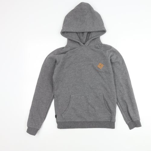 Mazine Boys Grey Pullover Hoodie 15-16 Yrs Regular Fit Cotton Blend