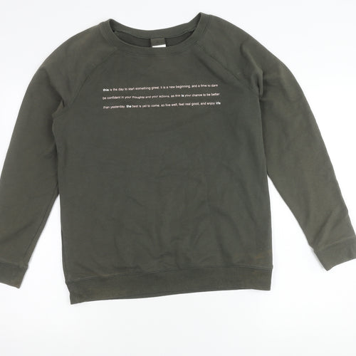 Decathlon Women's Green Pullover Sweatshirt Size M Crew Neck Casual