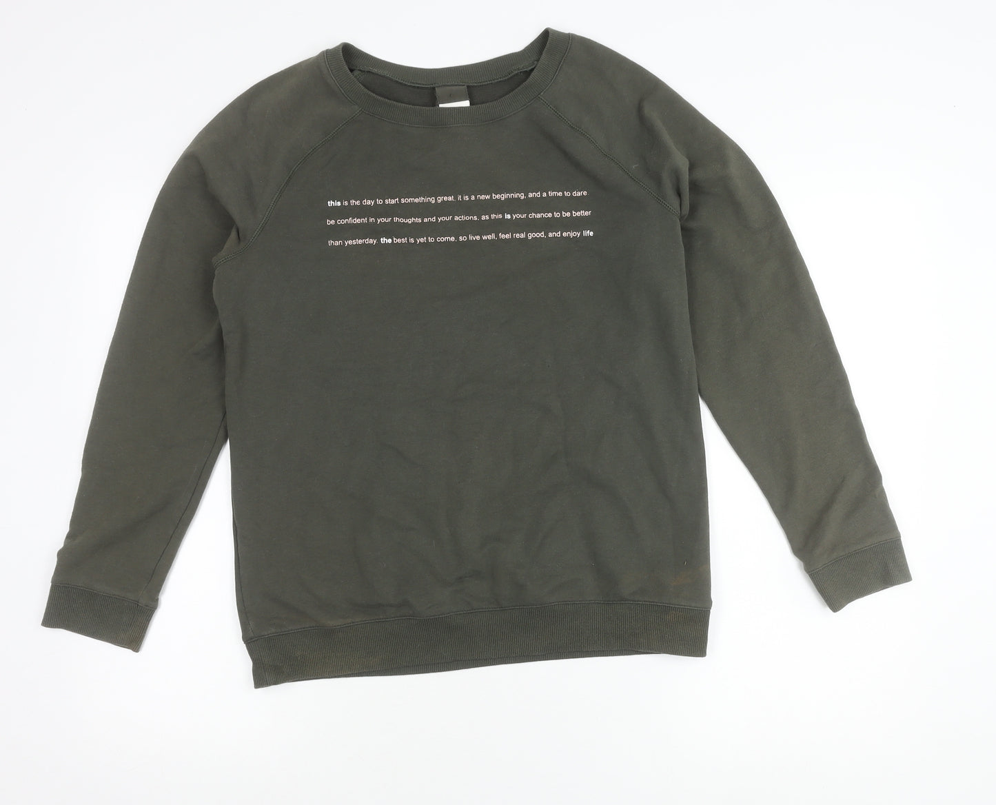 Decathlon Women's Green Pullover Sweatshirt Size M Crew Neck Casual