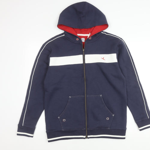 Decathlon Men’s Blue Hooded Full Zip Jacket Size M Cotton Blend