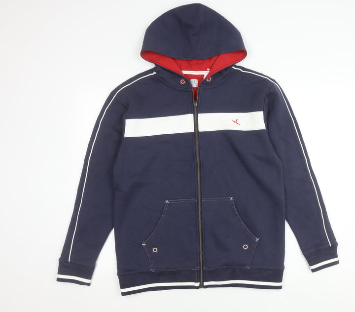 Decathlon Men’s Blue Hooded Full Zip Jacket Size M Cotton Blend