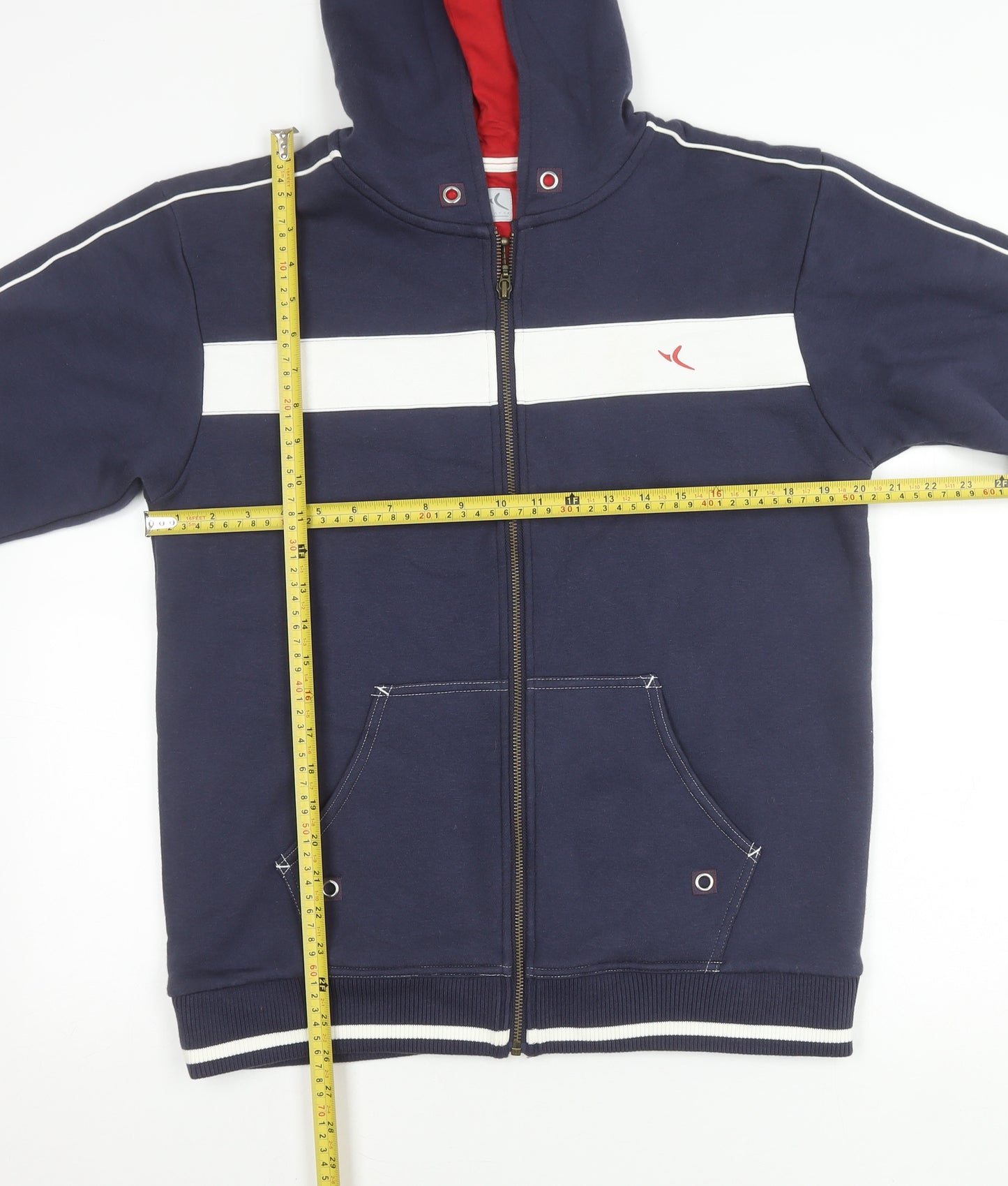 Decathlon Men’s Blue Hooded Full Zip Jacket Size M Cotton Blend