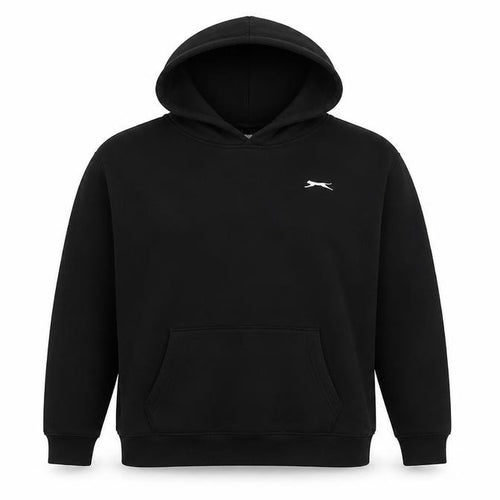 Slazenger Women Black Hoodie Size 10 Pullover Logo Sportswear