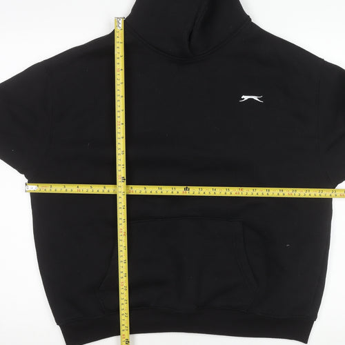 Slazenger Women Black Hoodie Size 10 Pullover Logo Sportswear