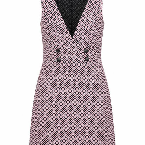 Miss Selfridge Women’s Pink Geometric Shift Dress Size 10 Sleeveless V-Neck
