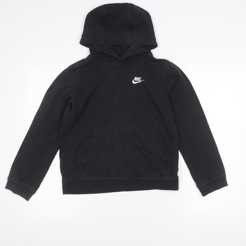 Nike Boys Black Pullover Hoodie Size 13 Years Sports Logo Sweatshirt