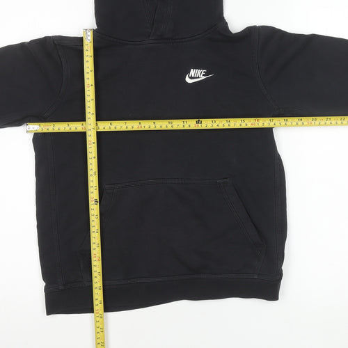 Nike Boys Black Pullover Hoodie Size 13 Years Sports Logo Sweatshirt