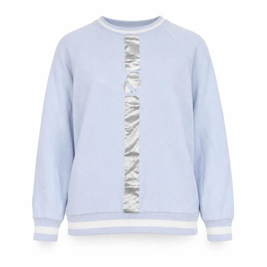 Karl Lagerfeld Womens Blue Small Sweatshirt Crew Neck Logo Cotton