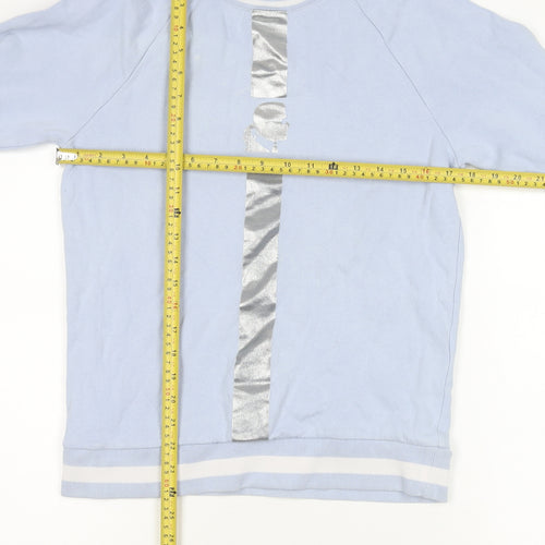 Karl Lagerfeld Womens Blue Small Sweatshirt Crew Neck Logo Cotton
