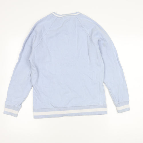 Karl Lagerfeld Womens Blue Small Sweatshirt Crew Neck Logo Cotton