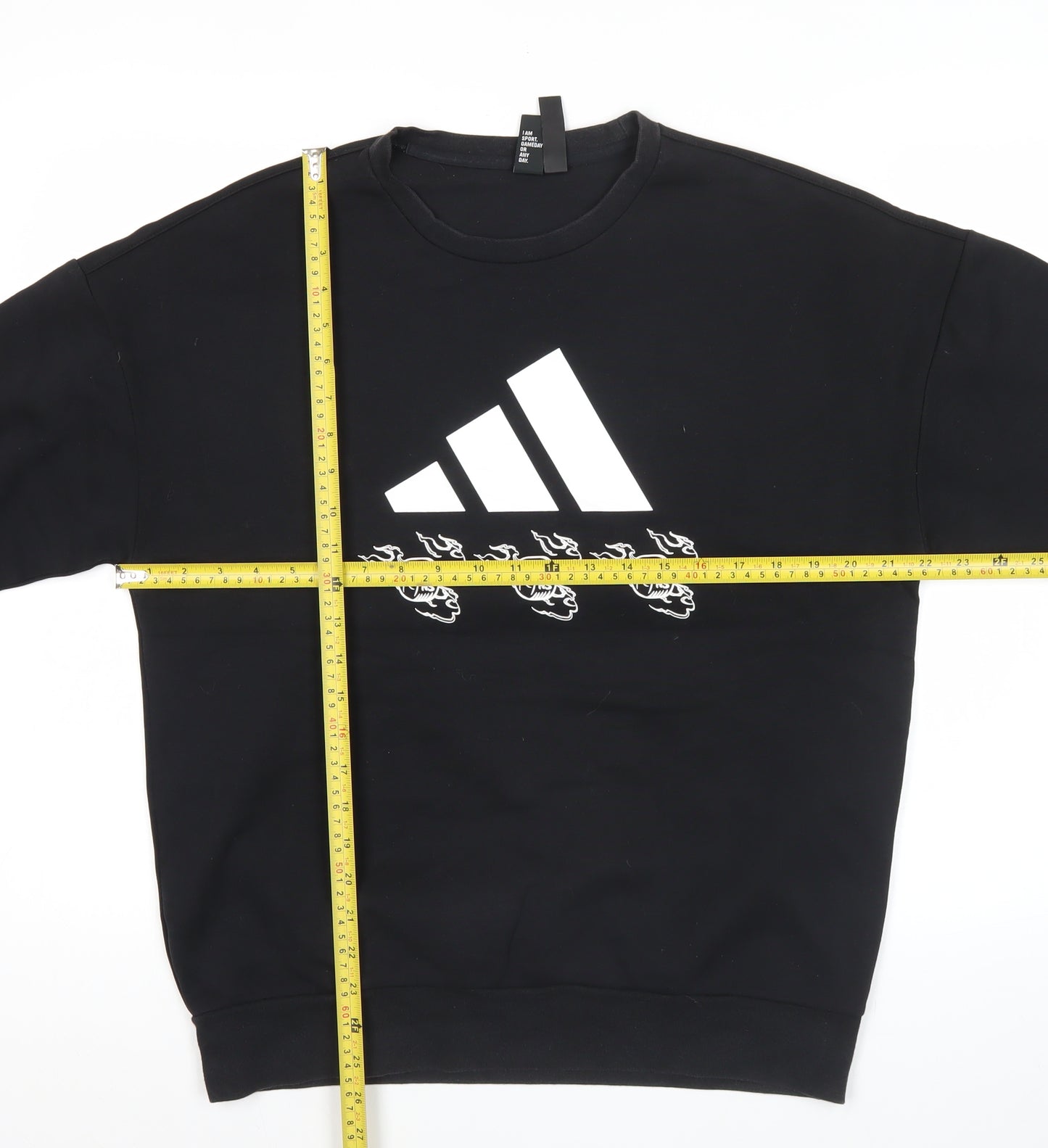 Adidas Men’s Black Sweatshirt M Pullover Crew Neck Logo Sportswear
