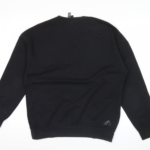 Adidas Men’s Black Sweatshirt M Pullover Crew Neck Logo Sportswear