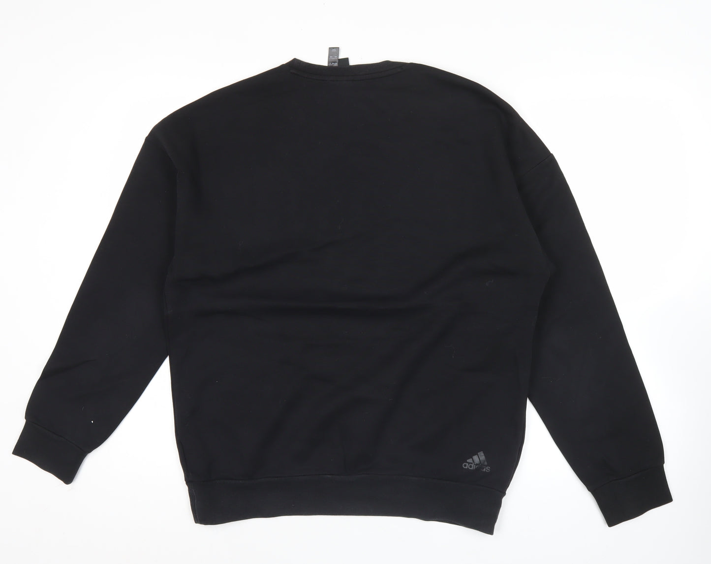 Adidas Men’s Black Sweatshirt M Pullover Crew Neck Logo Sportswear