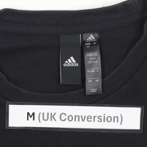 Adidas Men’s Black Sweatshirt M Pullover Crew Neck Logo Sportswear