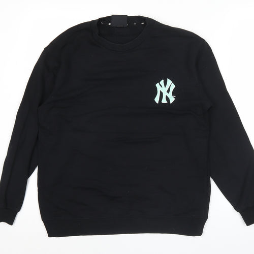 MLB Men’s Black Sweatshirt S Graphic Logo Pullover Crew Neck