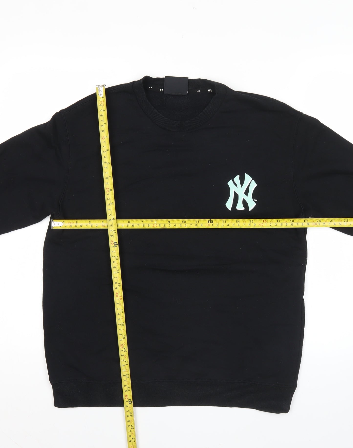 MLB Men’s Black Sweatshirt S Graphic Logo Pullover Crew Neck