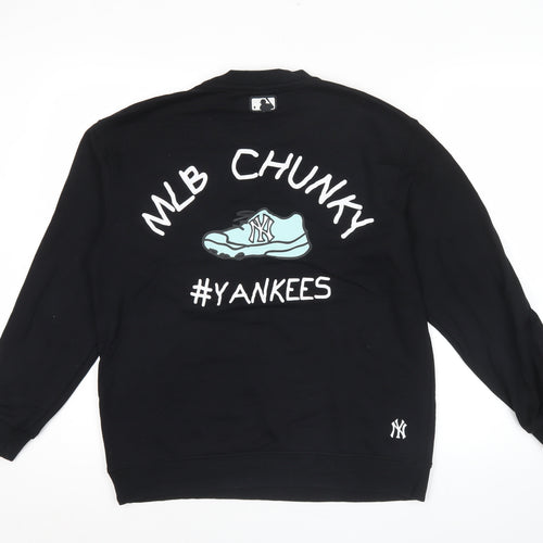 MLB Men’s Black Sweatshirt S Graphic Logo Pullover Crew Neck