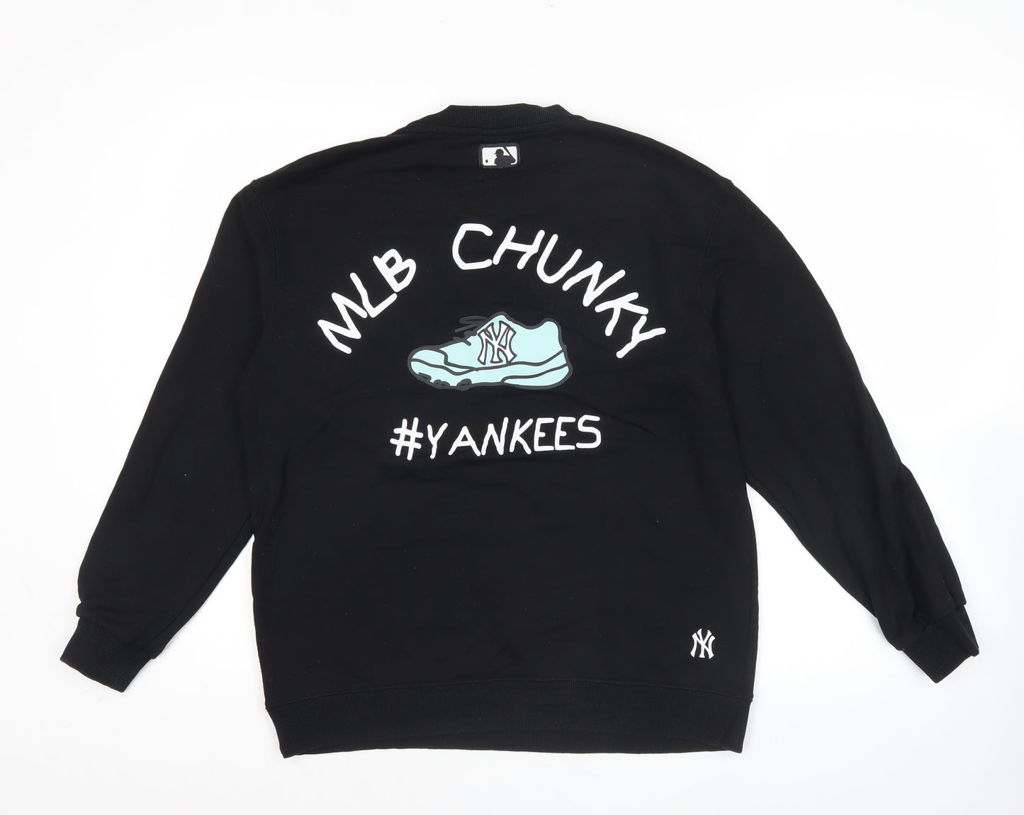 MLB Men’s Black Sweatshirt S Graphic Logo Pullover Crew Neck