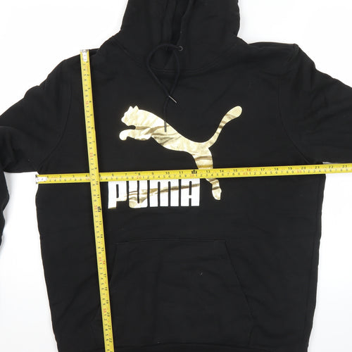 Puma Mens Black Pullover Hoodie L Logo Graphic Sportswear