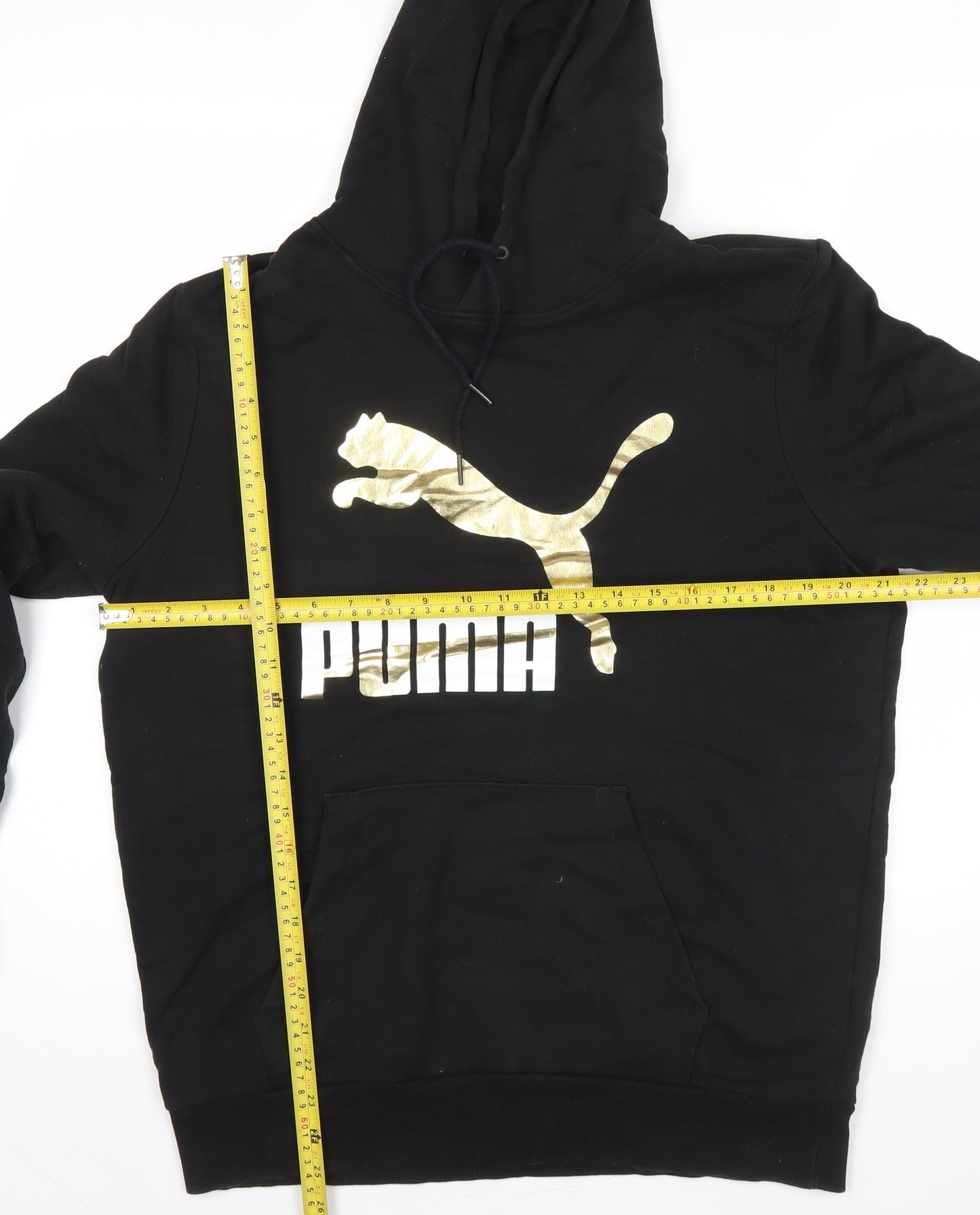 Puma Mens Black Pullover Hoodie L Logo Graphic Sportswear