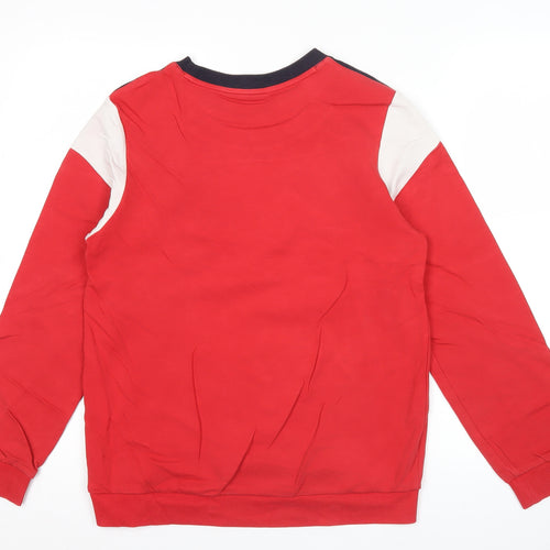 FILA Teens Red Blue White XS Logo Pullover Sweatshirt
