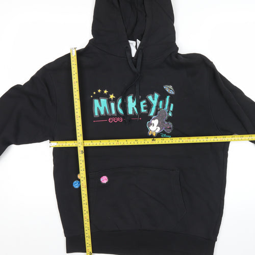 Adidas Disney Mens Black Hoodie M Mickey Mouse Graphic Pullover