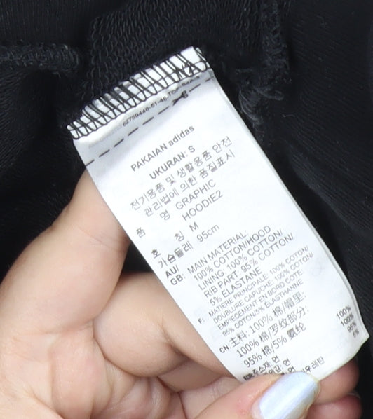 Adidas Disney Mens Black Hoodie M Mickey Mouse Graphic Pullover