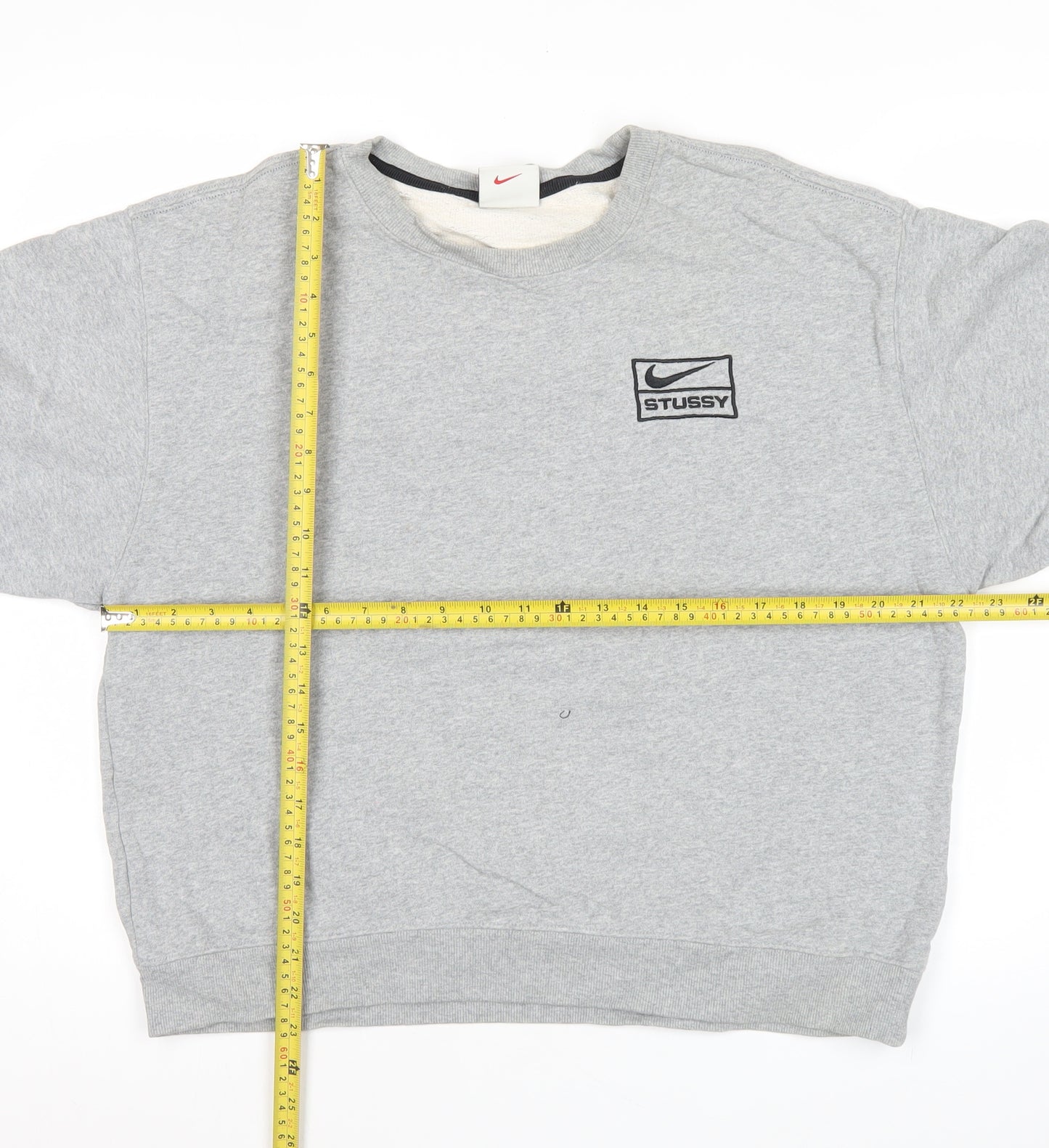 Nike Stussy Men’s Grey Sweatshirt Pullover Medium Crew Neck Sportswear