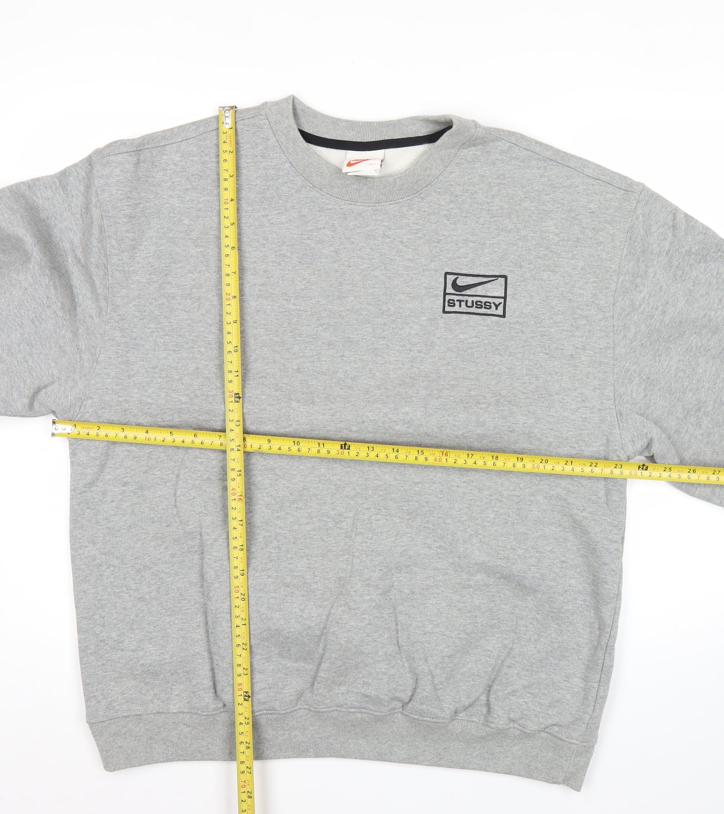 Nike Stussy Mens Grey Crew Neck Sweatshirt M Regular Fit
