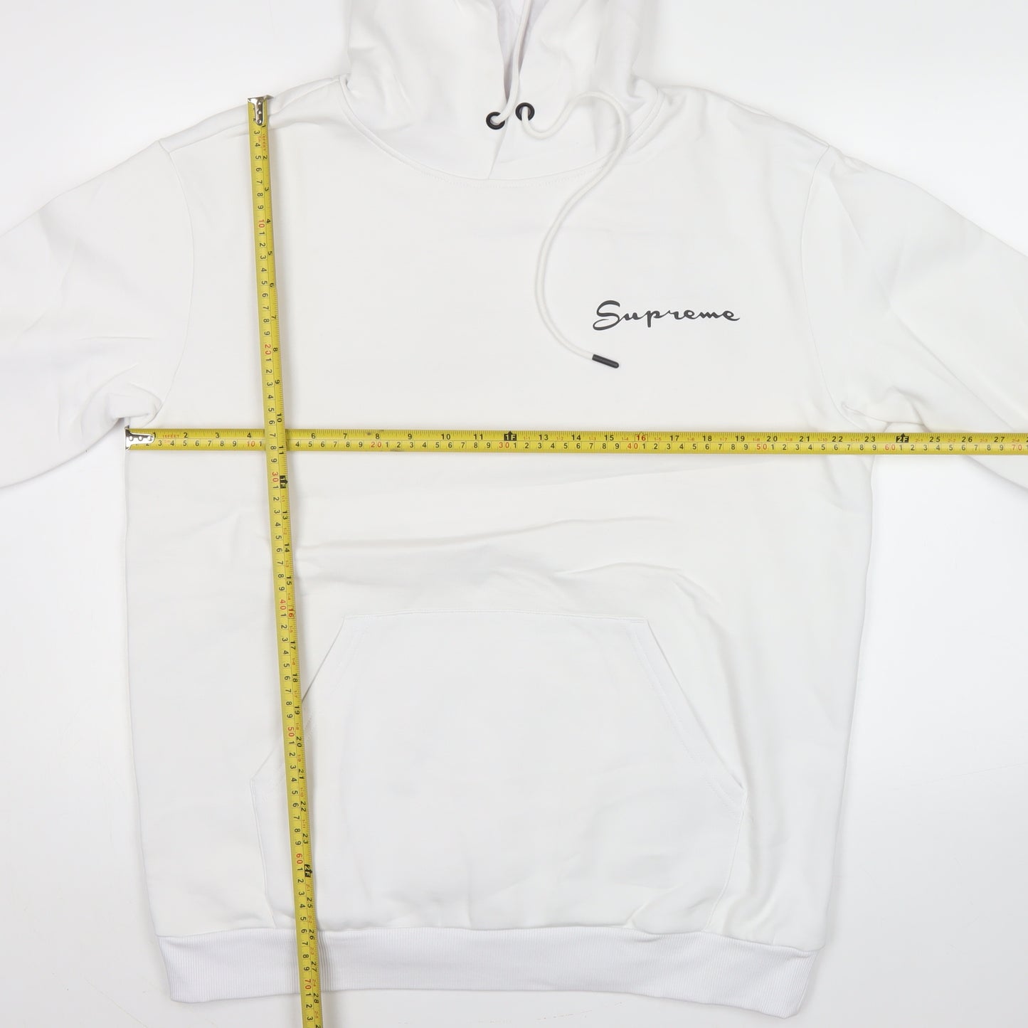 Supreme Men White Pullover Hoodie L Logo Print Streetwear