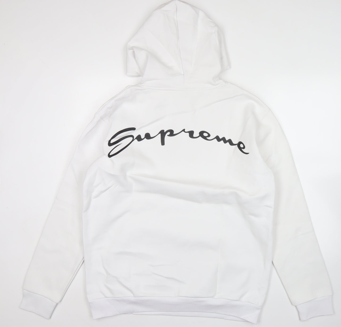 Supreme Men White Pullover Hoodie L Logo Print Streetwear