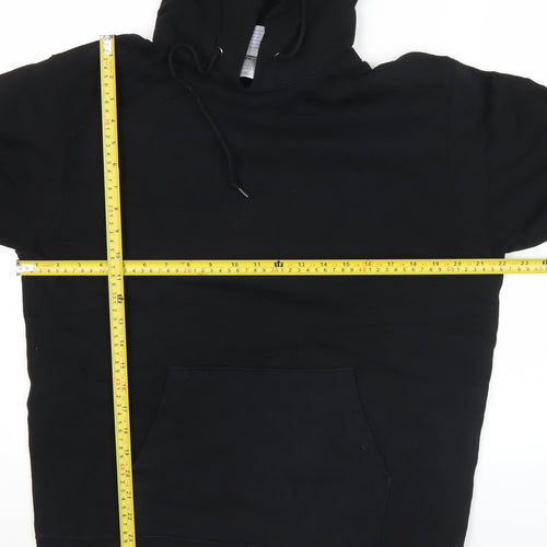 Champion Mens Black Pullover Hoodie Large Vintage Fleece Logo