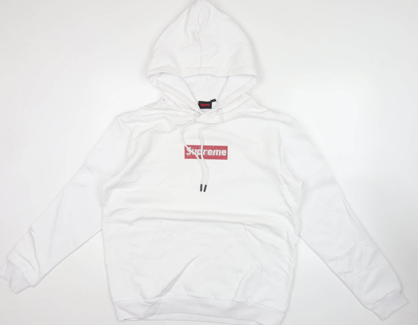 Supreme Mens White Pullover Hoodie Logo Graphic Size L