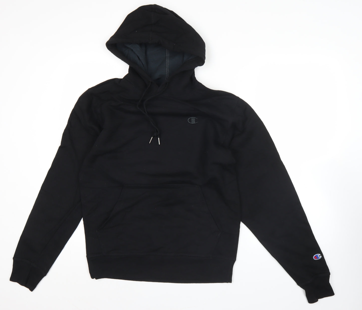 Champion Men's Black Pullover Hoodie Size S Logo Fleece