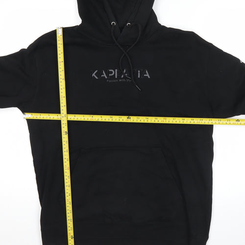 Kappa Men’s Black Pullover Hoodie L Regular Fit Logo Graphic