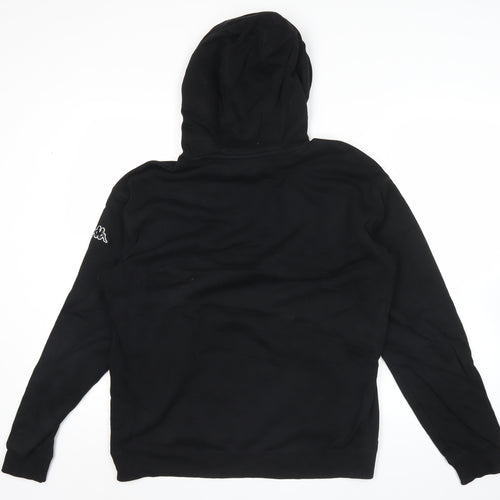 Kappa Men’s Black Pullover Hoodie L Regular Fit Logo Graphic