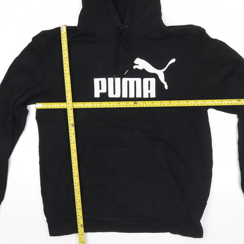 Puma Mens Black Pullover Hoodie L Regular Fit Sports Logo
