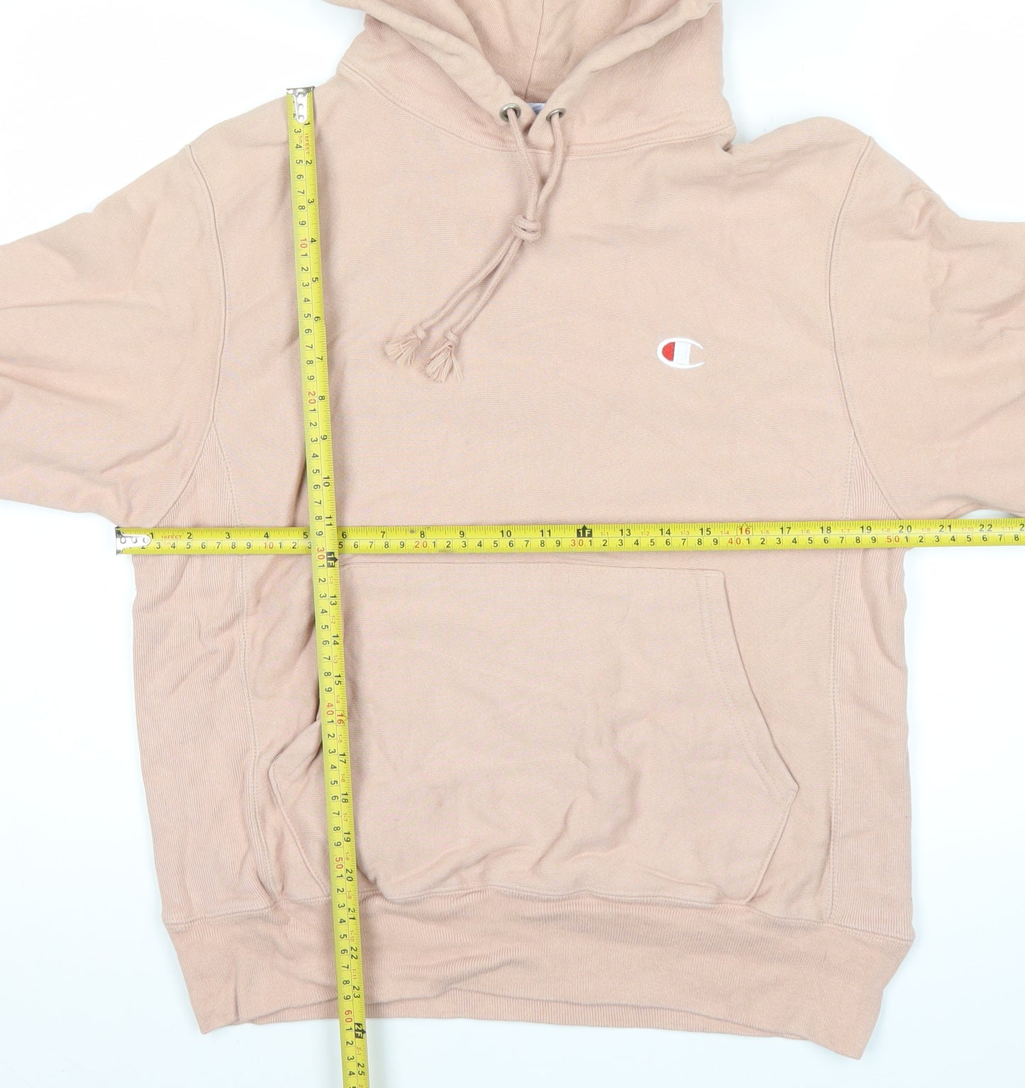 Champion Men’s Beige Pullover Hoodie Small Logo Regular Fit