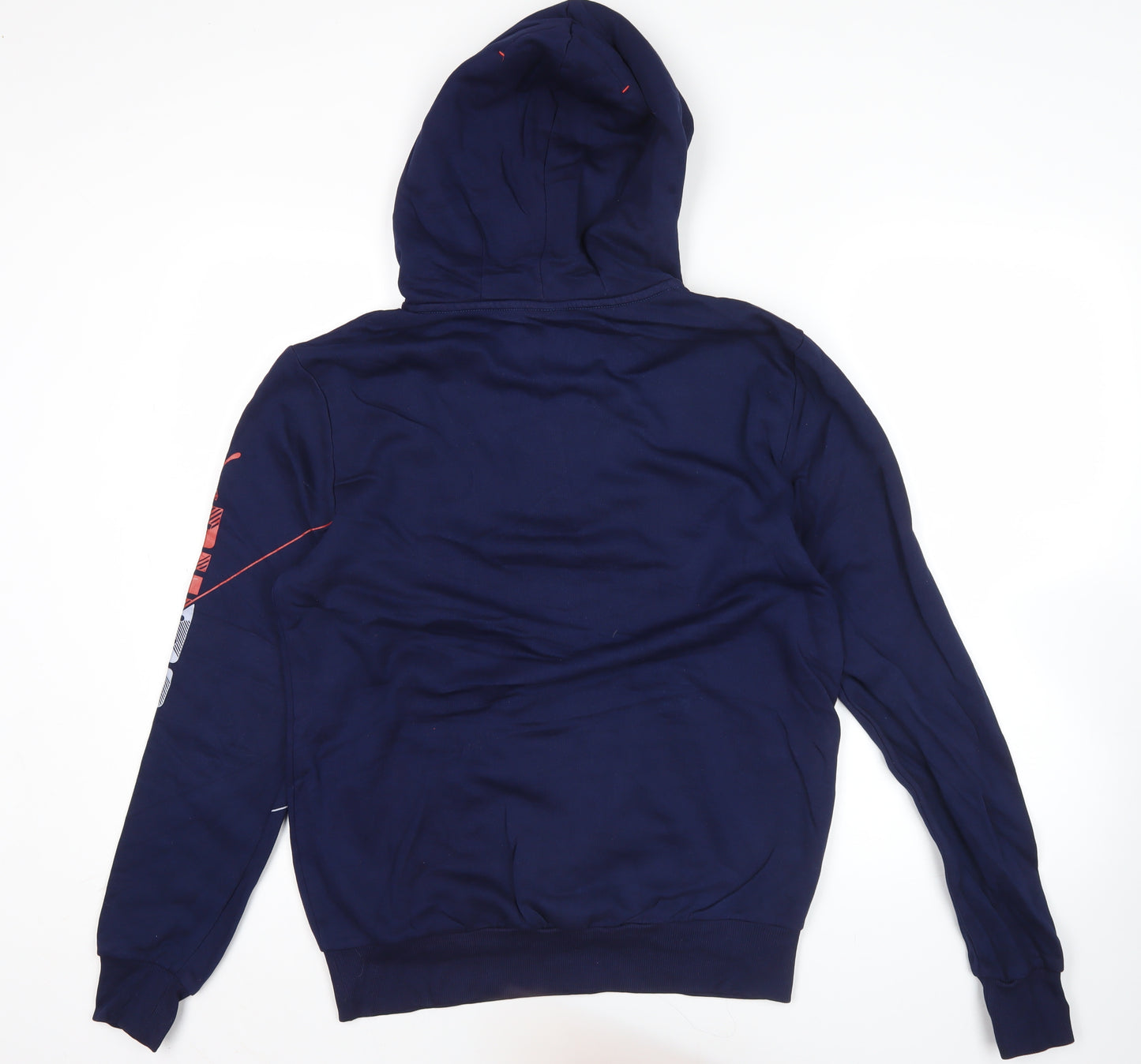 Puma Mens Blue Henley Hoodie Medium Sports Graphic Print