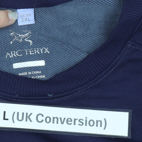 Arc'teryx Mens Blue L Sweatshirt Pullover Crew Neck Logo Outdoor