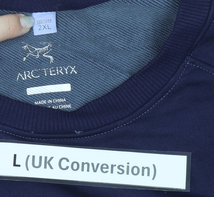 Arc'teryx Mens Blue L Sweatshirt Pullover Crew Neck Logo Outdoor