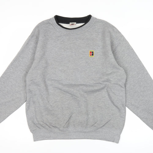 Nike Men’s Grey Logo Sweatshirt L Pullover Crew Neck Vintage