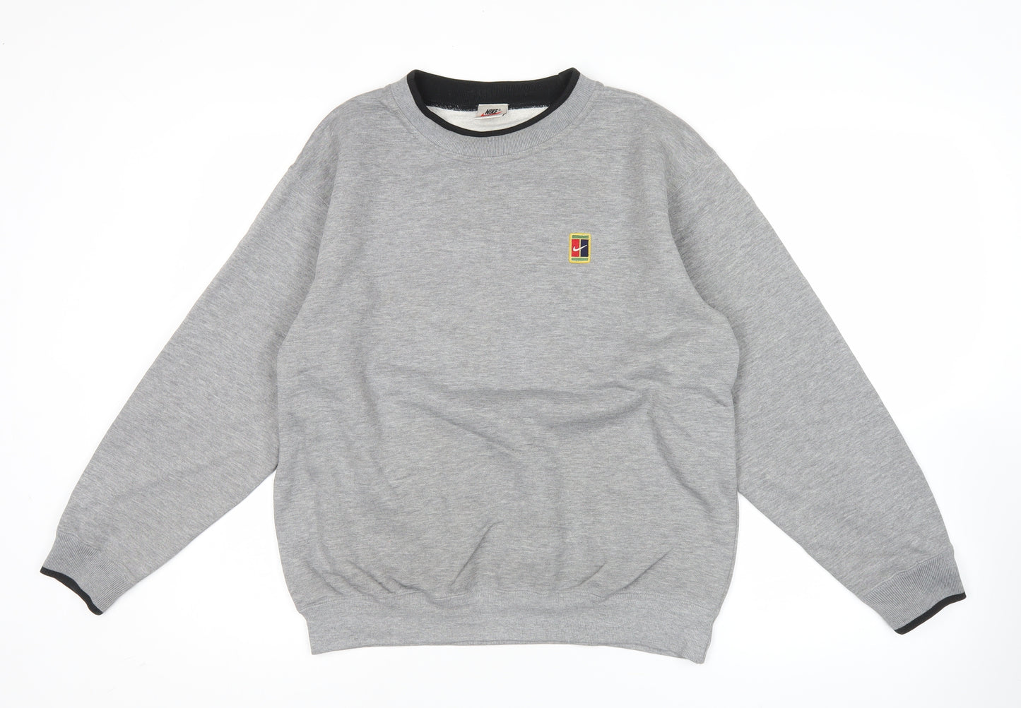 Nike Men’s Grey Logo Sweatshirt L Pullover Crew Neck Vintage