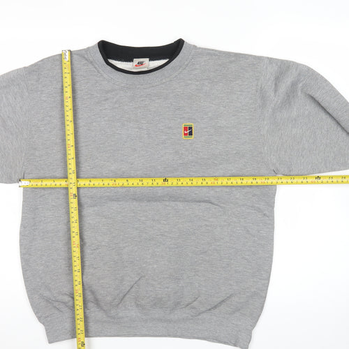 Nike Men’s Grey Logo Sweatshirt L Pullover Crew Neck Vintage