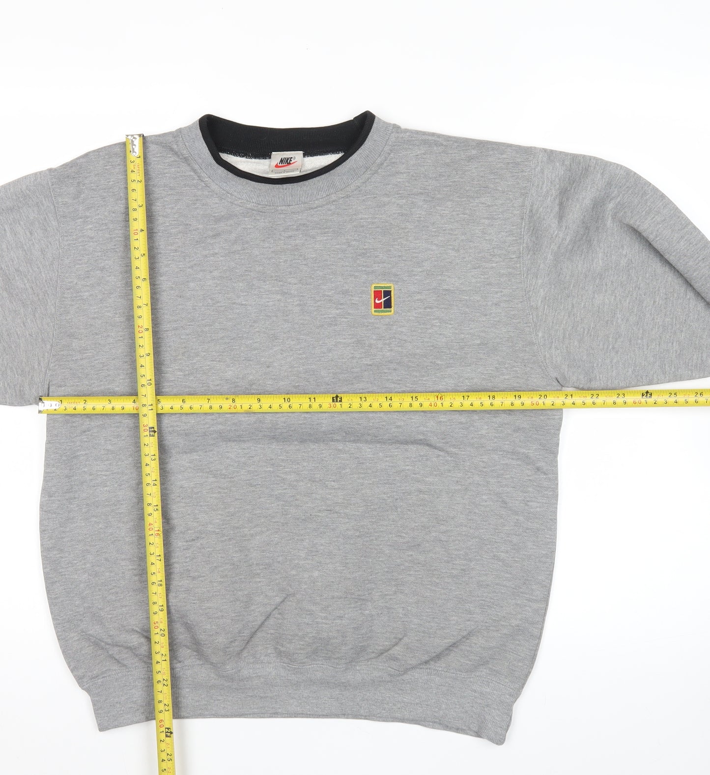 Nike Men’s Grey Logo Sweatshirt L Pullover Crew Neck Vintage